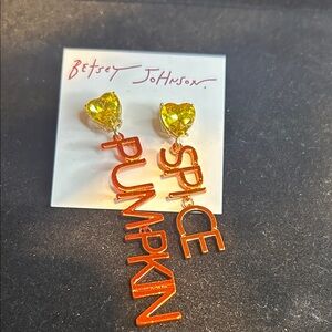 Betsey Johnson Pumpkin Spice Earrings - Yellow and Orange